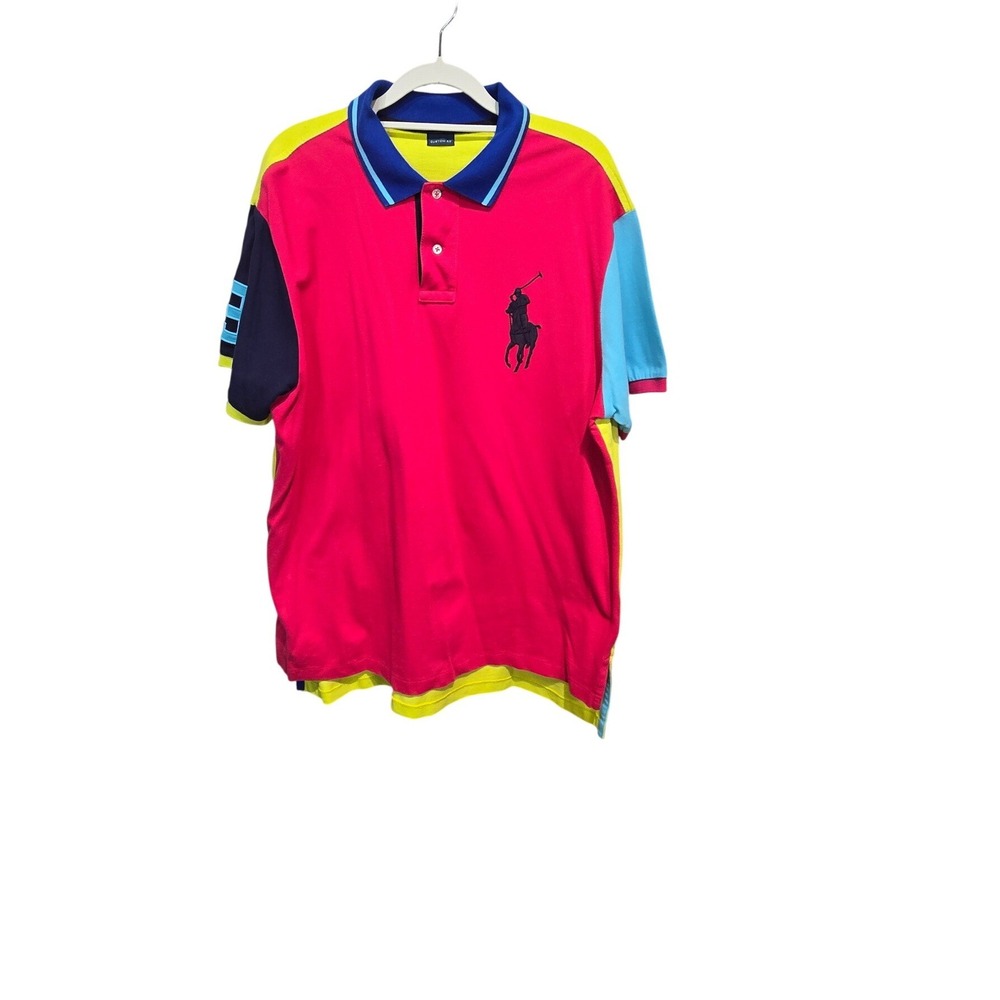 Polo Ralph Lauren Polo Shirt Multi Colorblock Big Pony Custom Fit Mens XL?